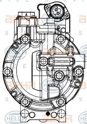 HELLA 8FK 351 342-061 - Компрессор кондиционера autosila-amz.com