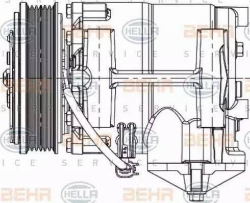 HELLA 8FK 351 334-341 - Компрессор кондиционера autosila-amz.com