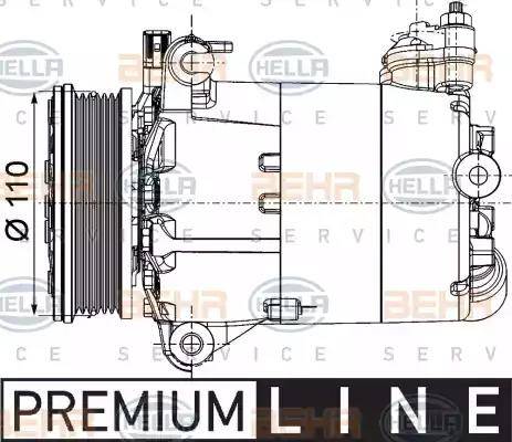 HELLA 8FK 351 334-351 - Компрессор кондиционера autosila-amz.com