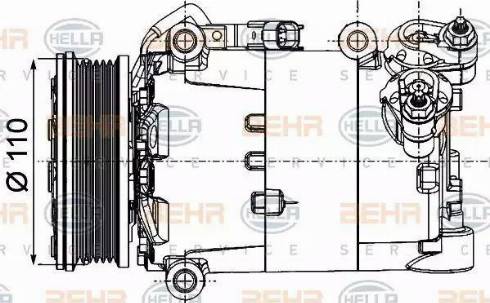 HELLA 8FK 351 334-361 - Компрессор кондиционера autosila-amz.com