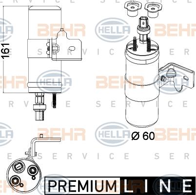 HELLA 8FT 351 003-531 - Осушитель, кондиционер autosila-amz.com