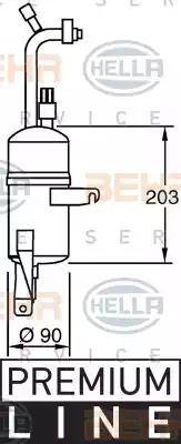 HELLA 8FT 351 335-131 - Осушитель, кондиционер autosila-amz.com