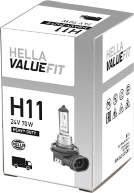HELLA 8GH 242 632-281 - Лампа накаливания, H11 24V 70W PGJ19-2 ValueFit autosila-amz.com