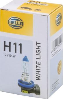 HELLA 8GH223498-151 - Лампа накаливания, H11 12V 55W PGJ19-2 WL White Light autosila-amz.com