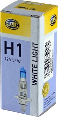 HELLA 8GH223498-111 - H1 12V- 55W (P14,5s) (белый свет-голуб.оттен. +30% света) White Light autosila-amz.com