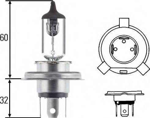 HELLA 8GJ 002 525-893 - Лампа накаливания, основная фара autosila-amz.com