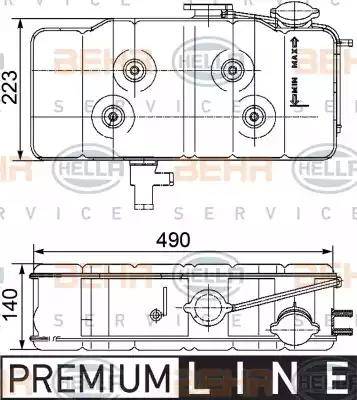 HELLA 8MA 376 705-211 - Компенсационный бак, охлаждающая жидкость autosila-amz.com