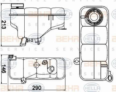 HELLA 8MA 376 702-234 - Компенсационный бак, охлаждающая жидкость autosila-amz.com