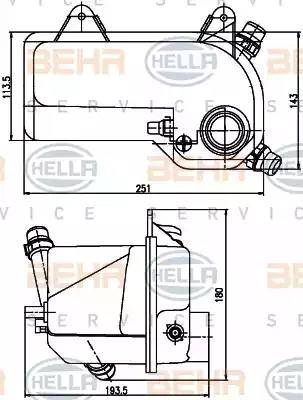 HELLA 8MA 376 789-721 - Компенсационный бак, охлаждающая жидкость autosila-amz.com