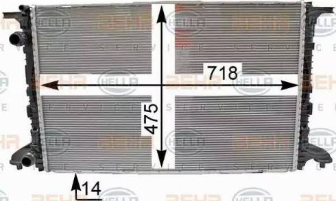 HELLA 8MK 376 990-001 - Радиатор, охлаждение двигателя autosila-amz.com