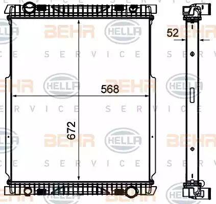 HELLA 8MK 376 906-261 - Радиатор, охлаждение двигателя autosila-amz.com