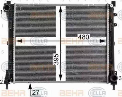 HELLA 8MK 376 900-291 - Радиатор, охлаждение двигателя autosila-amz.com