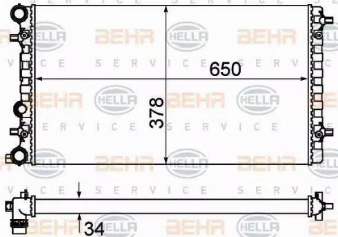 HELLA 8MK 376 901-091 - Радиатор, охлаждение двигателя autosila-amz.com