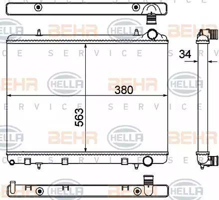 HELLA 8MK 376 901-031 - Радиатор, охлаждение двигателя autosila-amz.com