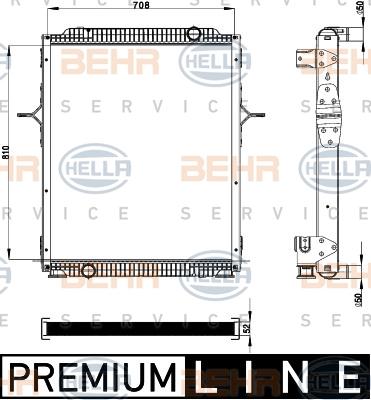 HELLA 8MK 376 908-011 - Радиатор, охлаждение двигателя autosila-amz.com