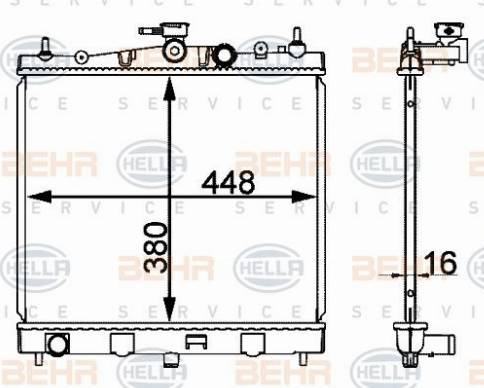 HELLA 8MK 376 912-214 - Радиатор, охлаждение двигателя autosila-amz.com