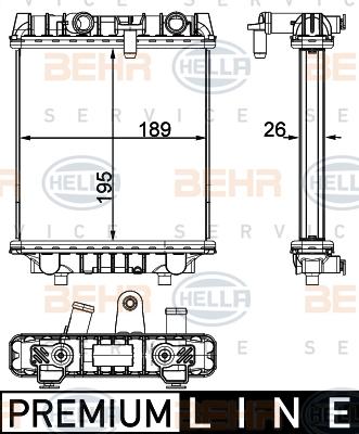 HELLA 8MK 376 795-121 - Радиатор, охлаждение двигателя autosila-amz.com