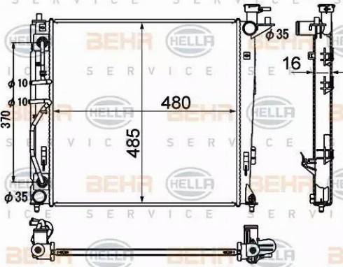 HELLA 8MK 376 790-451 - Радиатор, охлаждение двигателя autosila-amz.com