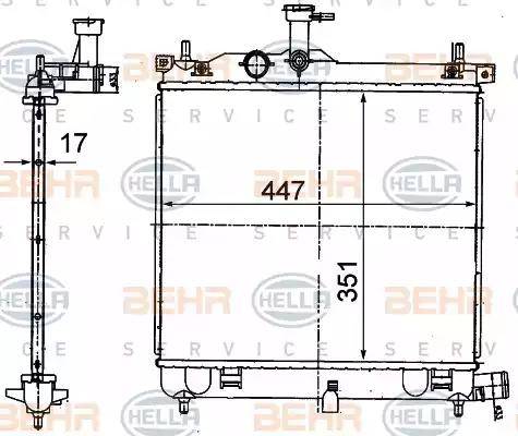 HELLA 8MK 376 790-001 - Радиатор, охлаждение двигателя autosila-amz.com