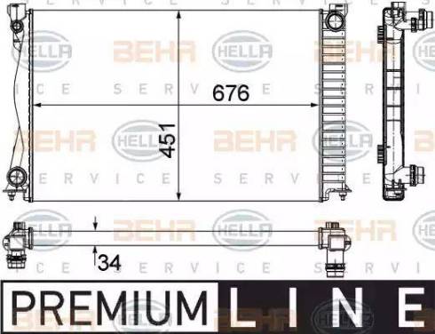 HELLA 8MK 376 790-101 - Радиатор, охлаждение двигателя autosila-amz.com