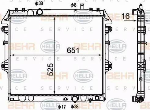 HELLA 8MK 376 790-181 - Радиатор, охлаждение двигателя autosila-amz.com