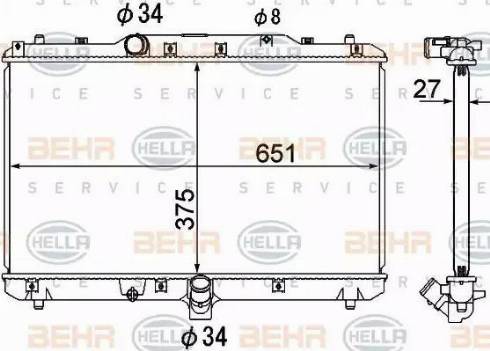 HELLA 8MK 376 790-251 - Радиатор, охлаждение двигателя autosila-amz.com