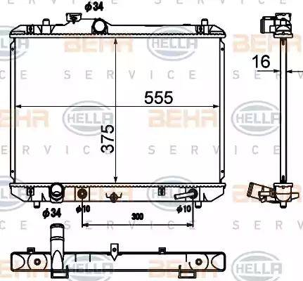 HELLA 8MK 376 790-231 - Радиатор, охлаждение двигателя autosila-amz.com