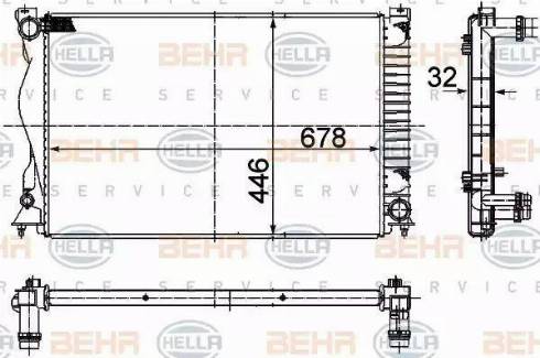 HELLA 8MK 376 749-441 - Радиатор, охлаждение двигателя autosila-amz.com