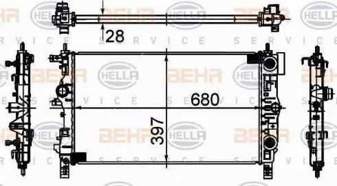 HELLA 8MK 376 749-861 - Радиатор, охлаждение двигателя autosila-amz.com