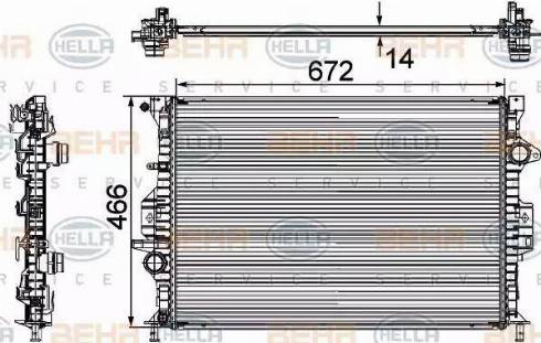 HELLA 8MK 376 745-594 - Радиатор, охлаждение двигателя autosila-amz.com