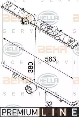 HELLA 8MK 376 745-071 - Радиатор, охлаждение двигателя autosila-amz.com