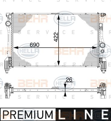 HELLA 8MK 376 747-551 - Радиатор, охлаждение двигателя autosila-amz.com