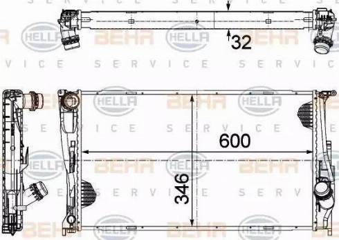 HELLA 8MK 376 754-004 - Радиатор, охлаждение двигателя autosila-amz.com