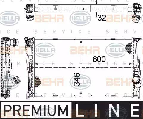 HELLA 8MK 376 754-001 - Радиатор, охлаждение двигателя autosila-amz.com