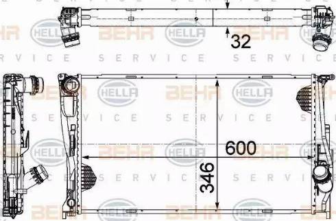 HELLA 8MK 376 754-014 - Радиатор, охлаждение двигателя autosila-amz.com