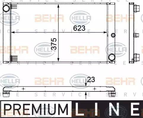 HELLA 8MK 376 754-101 - Радиатор, охлаждение двигателя autosila-amz.com