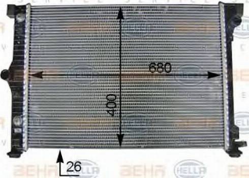 HELLA 8MK 376 754-344 - Радиатор, охлаждение двигателя autosila-amz.com