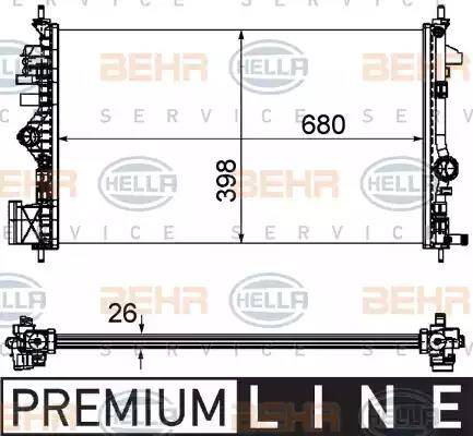 HELLA 8MK 376 754-351 - Радиатор, охлаждение двигателя autosila-amz.com