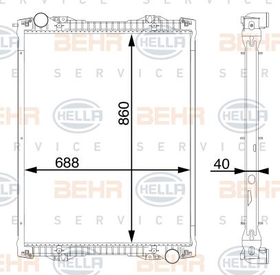 HELLA 8MK 376 756-174 - Радиатор, охлаждение двигателя autosila-amz.com