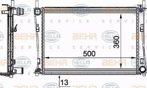 HELLA 8MK 376 764-311 - Радиатор, охлаждение двигателя autosila-amz.com