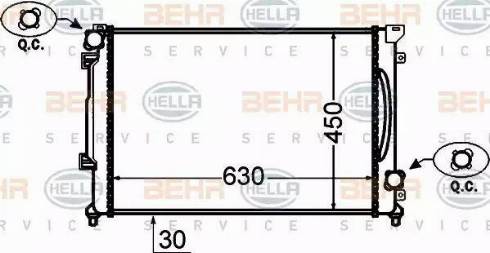 HELLA 8MK 376 766-191 - Радиатор, охлаждение двигателя autosila-amz.com