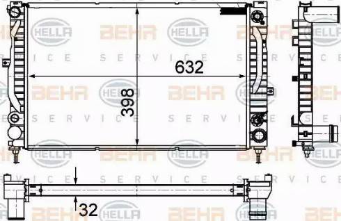 HELLA 8MK 376 766-141 - Радиатор, охлаждение двигателя autosila-amz.com