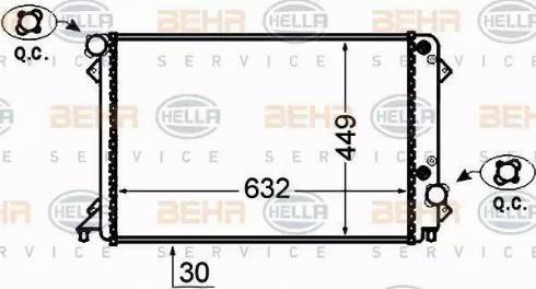 HELLA 8MK 376 766-171 - Радиатор, охлаждение двигателя autosila-amz.com