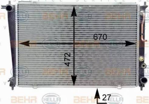 HELLA 8MK 376 763-121 - Радиатор, охлаждение двигателя autosila-amz.com