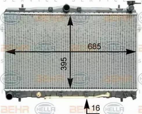 HELLA 8MK 376 762-091 - Радиатор, охлаждение двигателя autosila-amz.com