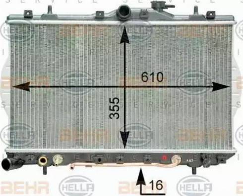 HELLA 8MK 376 762-051 - Радиатор, охлаждение двигателя autosila-amz.com