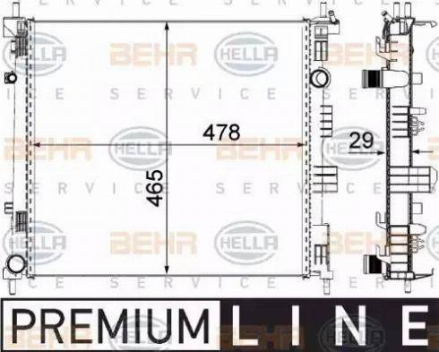 HELLA 8MK 376 762-181 - Радиатор, охлаждение двигателя autosila-amz.com