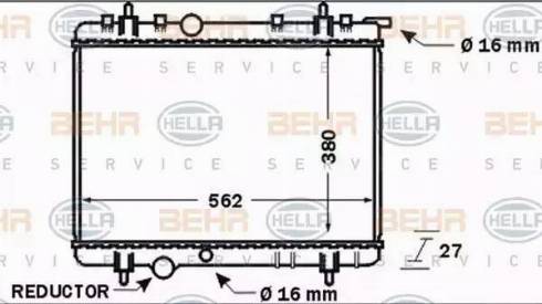 HELLA 8MK 376 767-081 - Радиатор, охлаждение двигателя autosila-amz.com