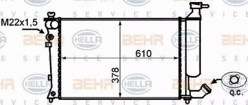 HELLA 8MK 376 767-021 - Радиатор, охлаждение двигателя autosila-amz.com