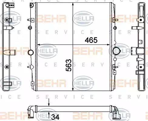 HELLA 8MK 376 767-131 - Радиатор, охлаждение двигателя autosila-amz.com